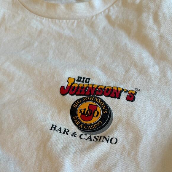 1992 Big Johnson’s Bar & Casino Tee, Single Stitch, Size L - Picture 3 of 8